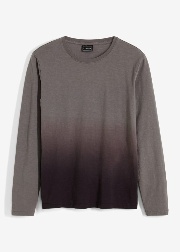 Langarmshirt mit Farbverlauf, Slim Fit