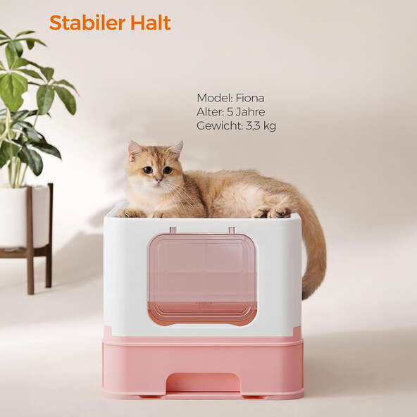 Katzentoilette mit Schaufel, pastellrosa