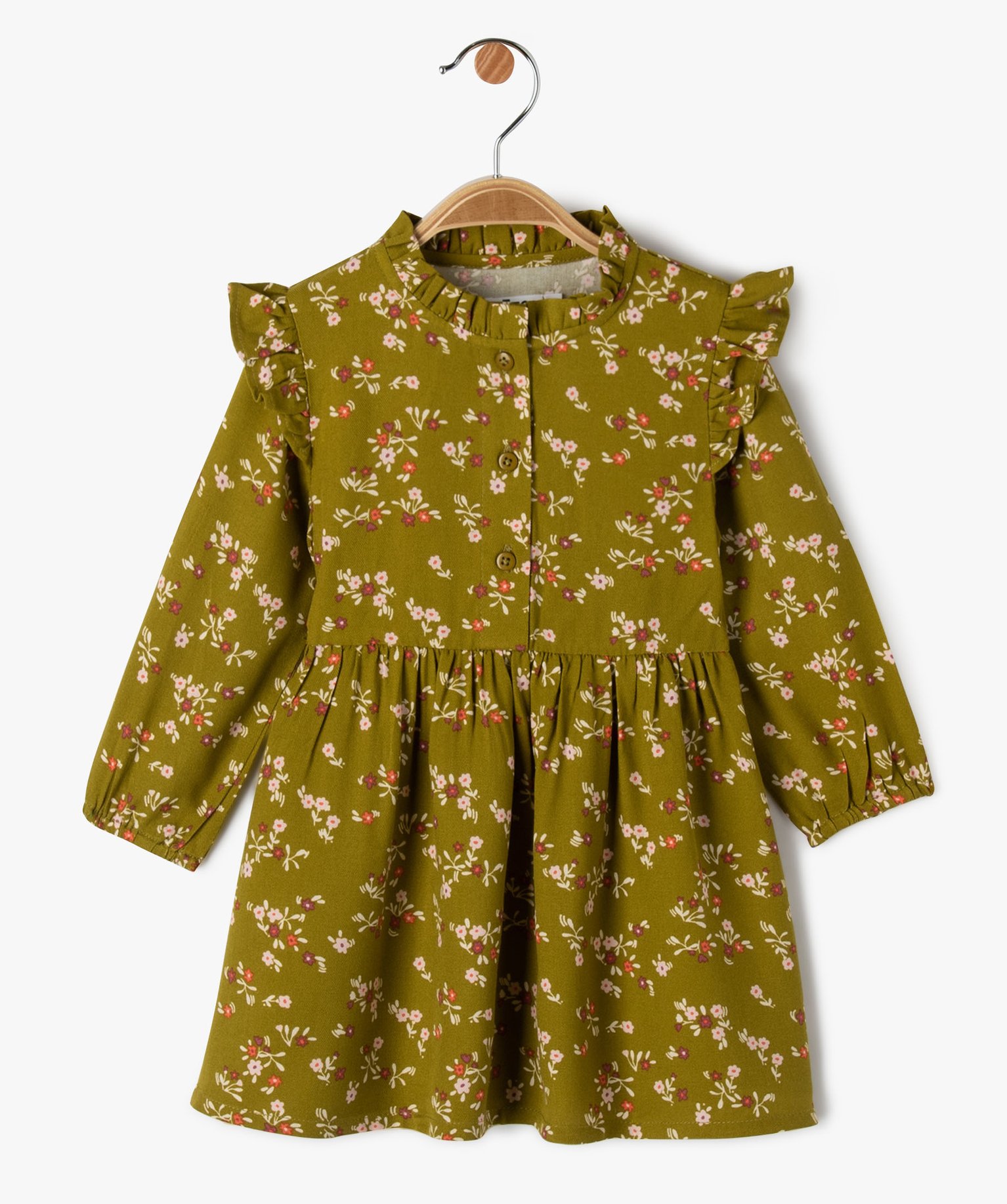 Robe bébé fille à manches longues à motifs fleuris multicolore | GEMO