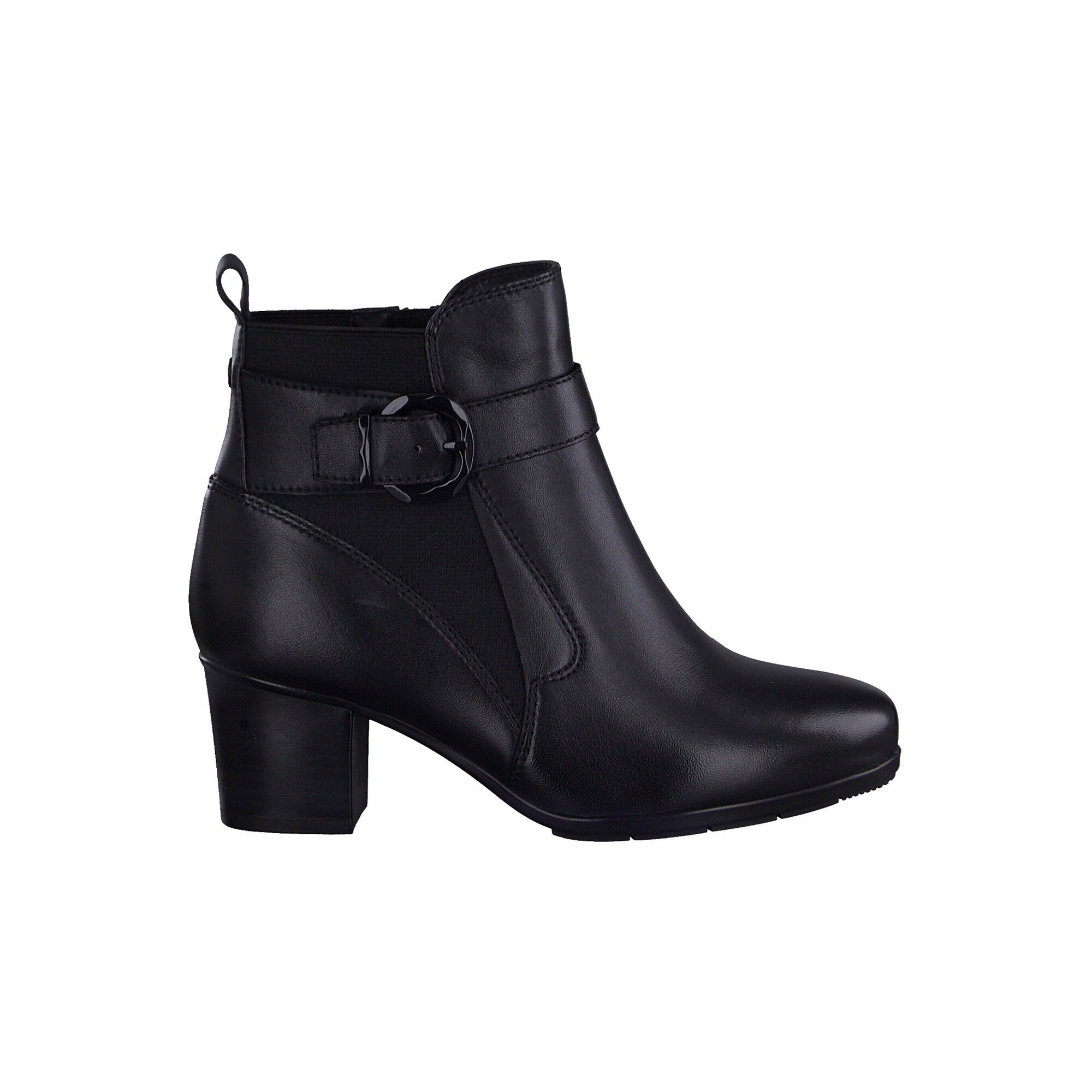 Bottines zippées dessus cuir