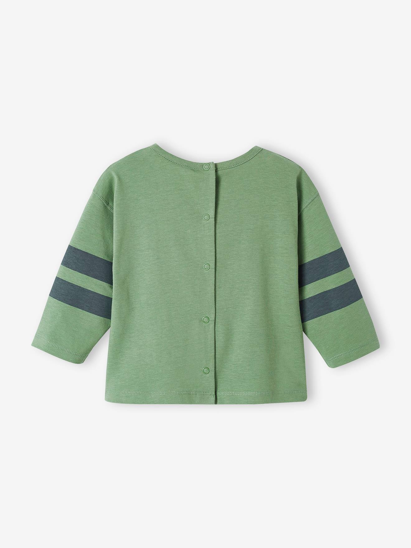 T-shirt rayé bébé manches longues vert
