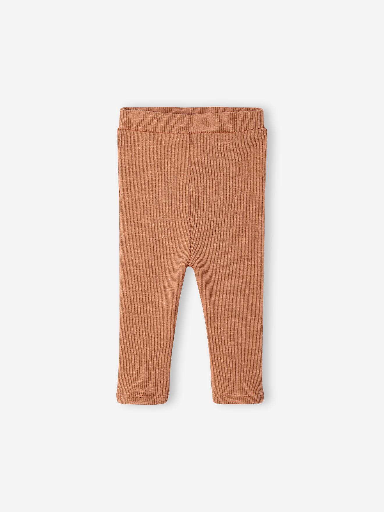 Legging basics bébé en côtes beige chiné