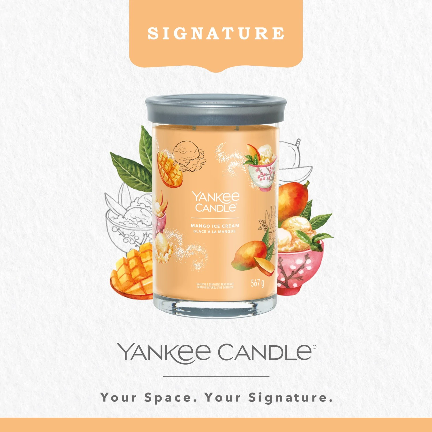 YANKEE CANDLE Veľký pohár na mangovú zmrzlinu
