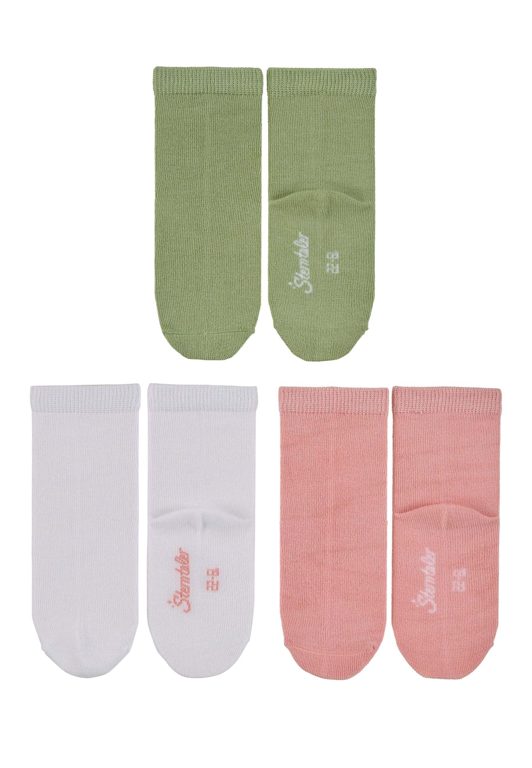 Socken 3er-Pack uni Bambus, verschiedene Farben