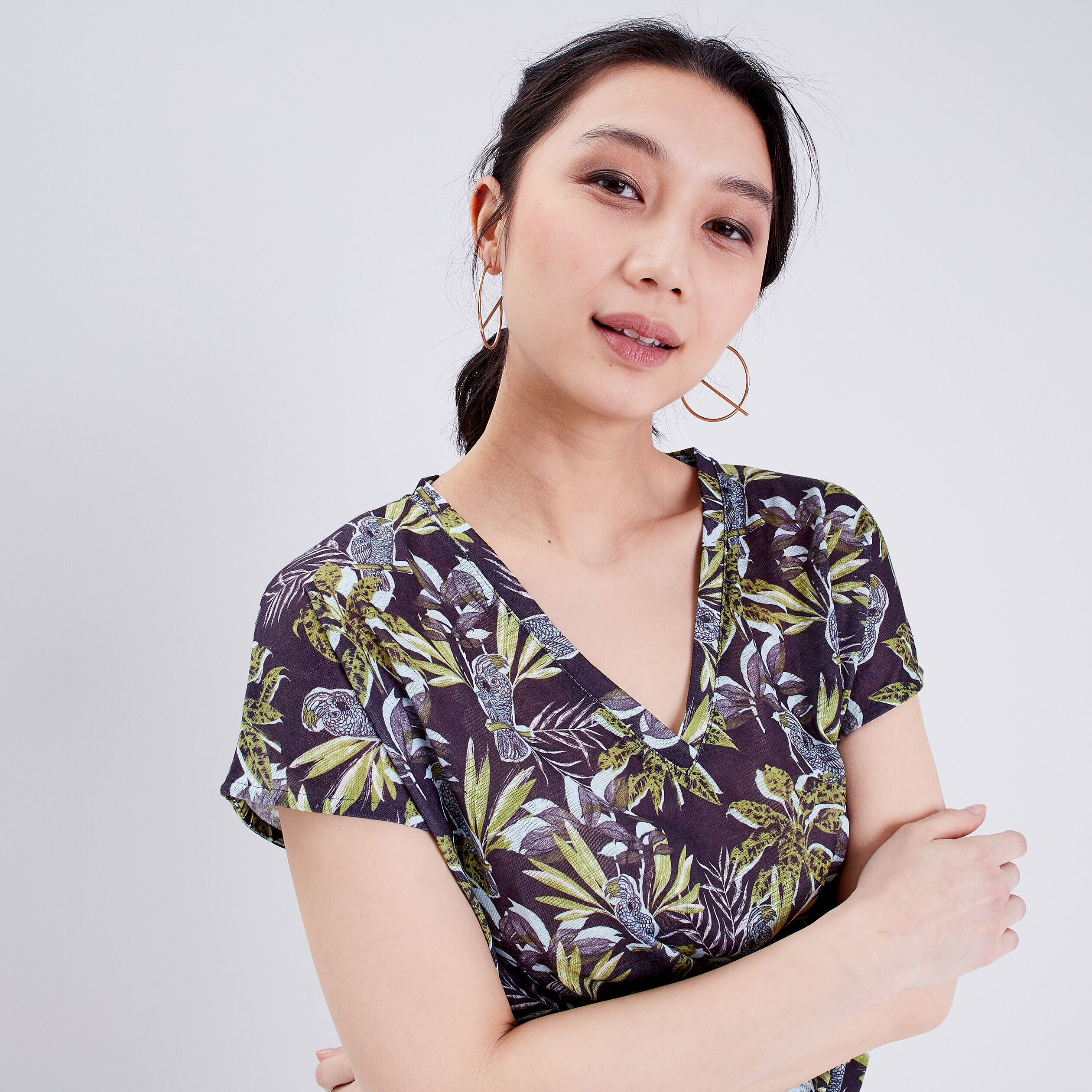 T-shirt manches courtes noir femme | Cache Cache