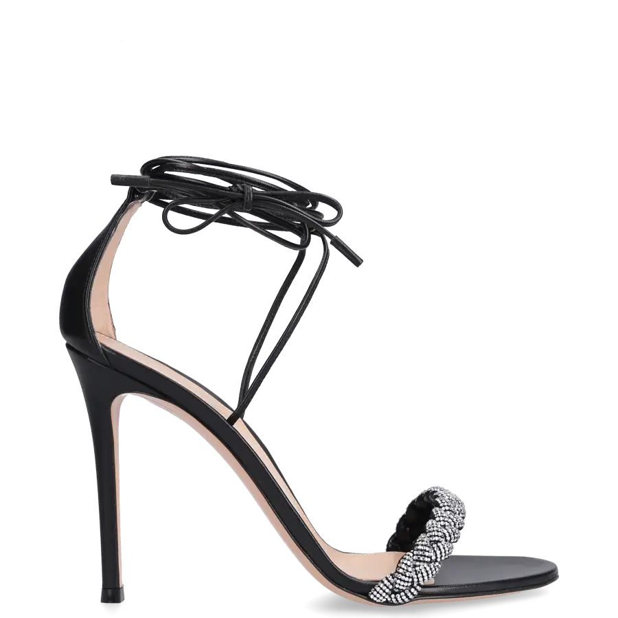 Gianvito Rossi - Sandalen CRYSTAL LEMONI 105 Kalbsleder - schwarz