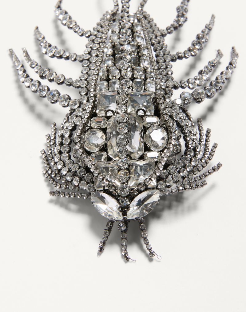 Valentino Les Glaces-broche i metal, stof og krystaller