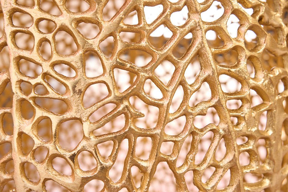 riess-ambiente Couchtisch ABSTRACT LEAF Ø75cm gold / braun (Einzelartikel, 1-St), Wohnzimmer · Massivholz · Metall · rund · handmade · Modern Design