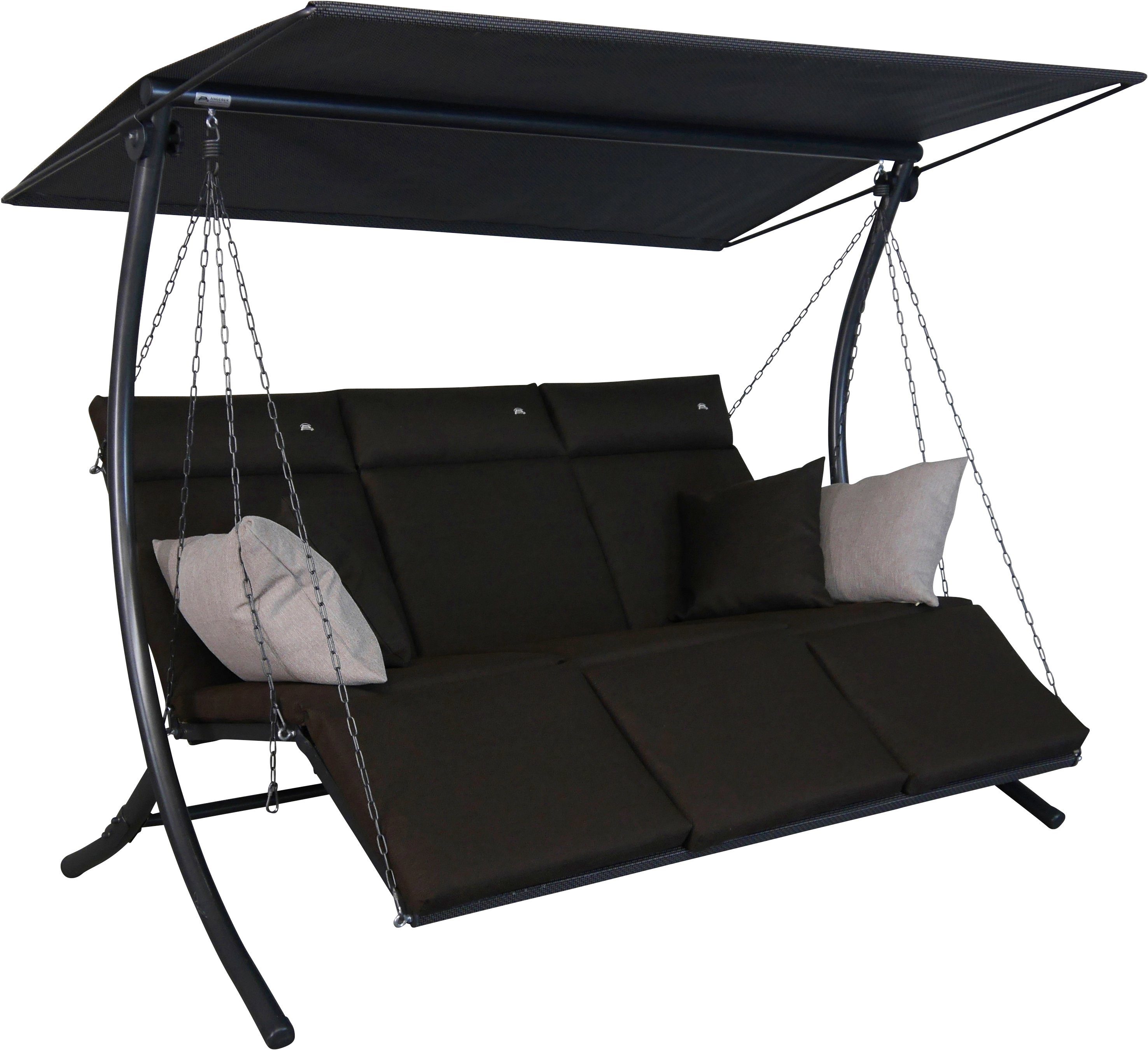 Angerer Freizeitmöbel Hollywoodschaukel Swing Smart coffee, 3-Sitzer, Bettfunktion, wetterfest