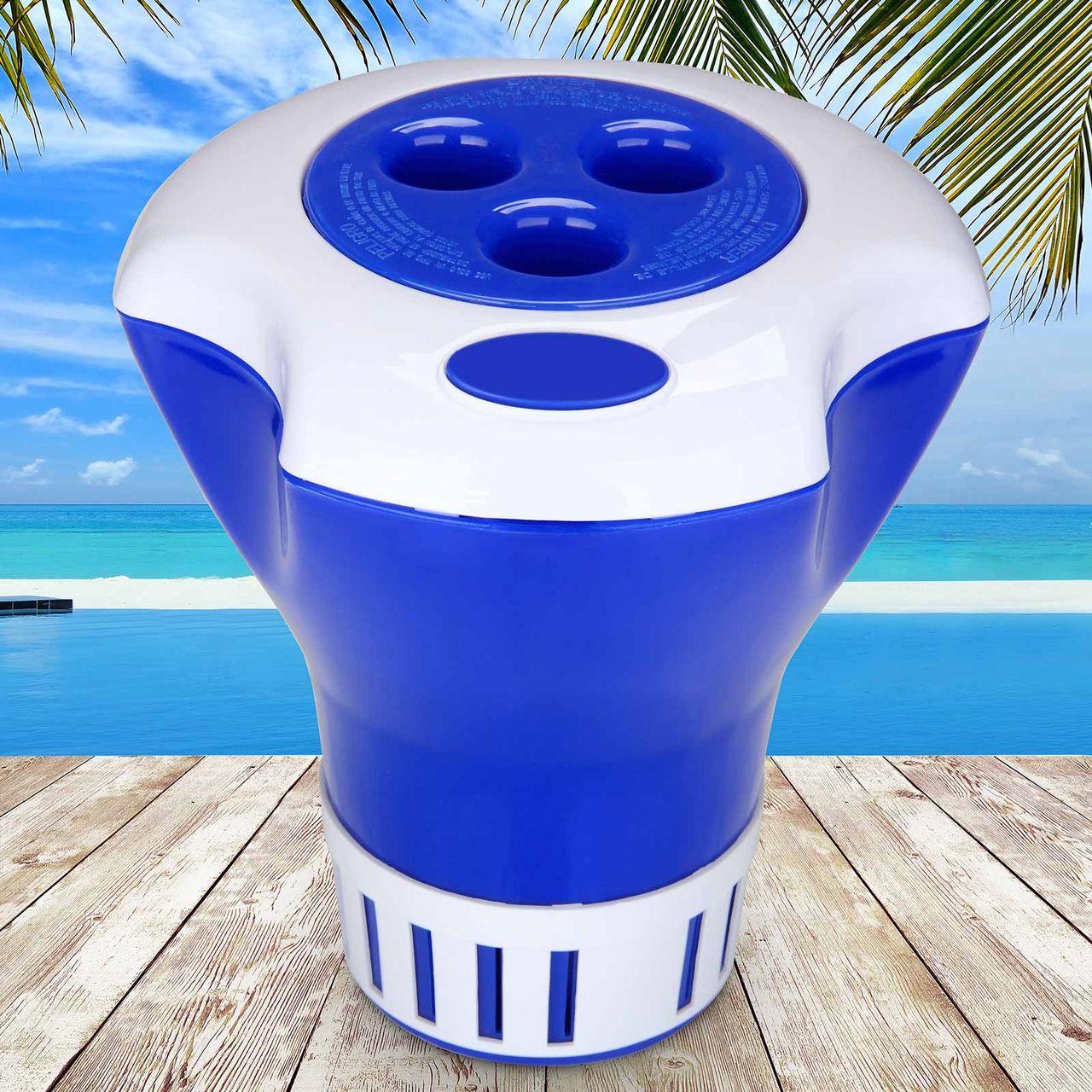 Casaria monzana® Chlordosierer Ø 17cm blau-weiß