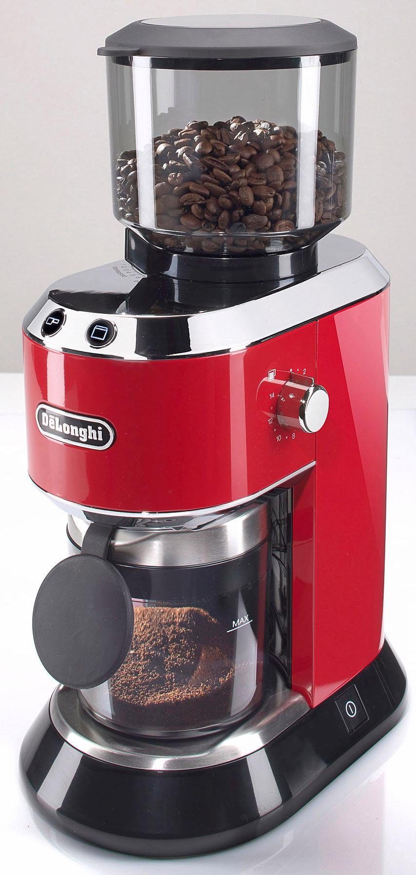 De'Longhi Kaffeemühle Dedica KG520.R, 150 W, Kegelmahlwerk, 350 g Bohnenbehälter