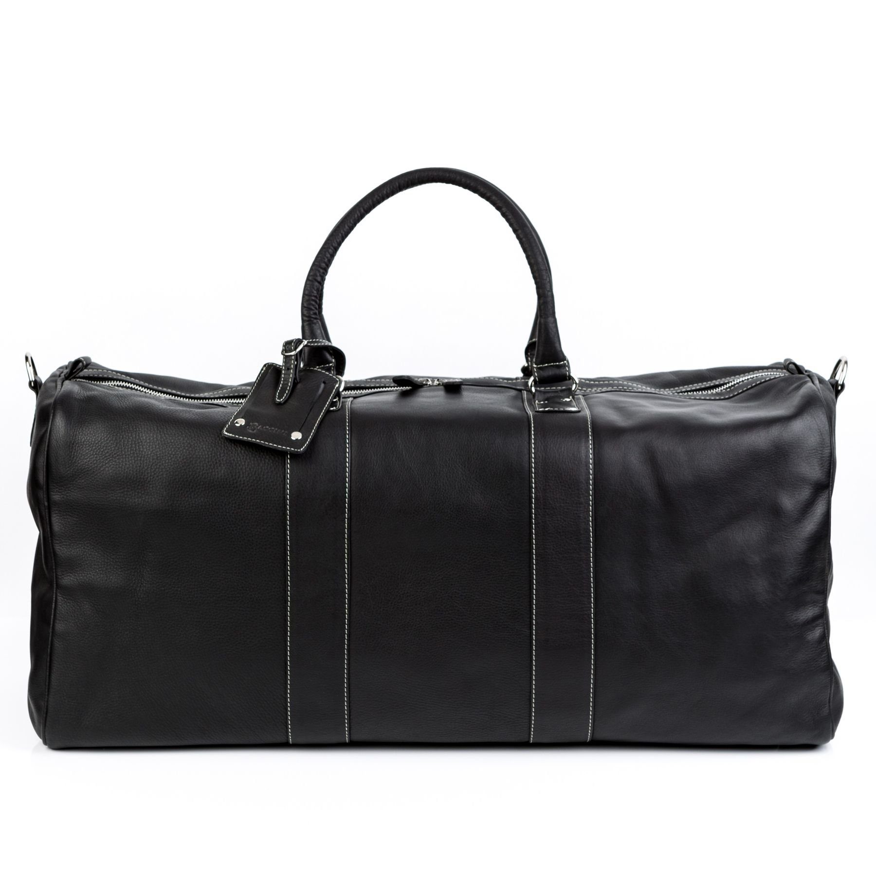 BACCINI Reisetasche Leder Weekender Unisex TOBY, Echtleder Reisegepäck für Damen & Herren, Sporttasche XL schwarz