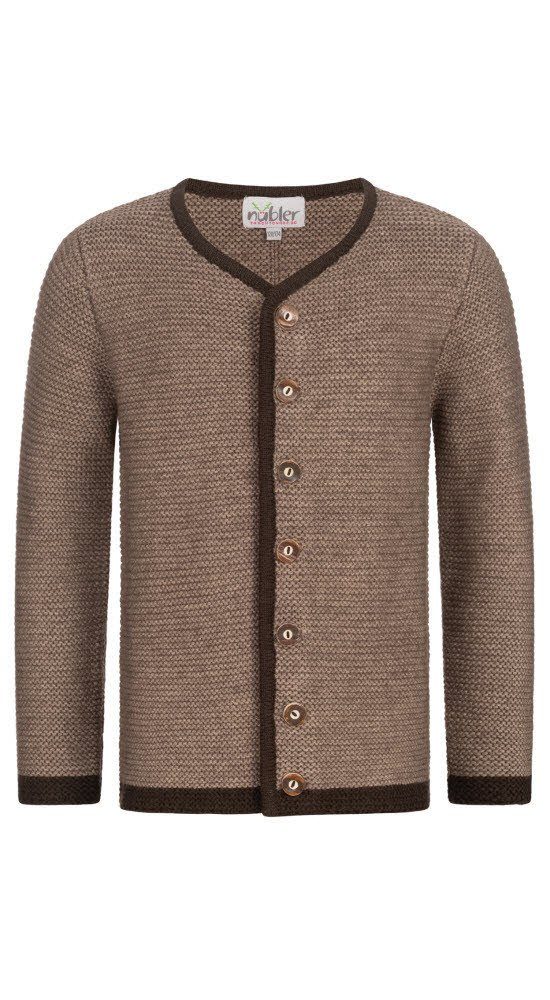 Nübler Trachtenstrickjacke Kinderstrickjacke Langarm Ignaz Bua in Braun von Nübler