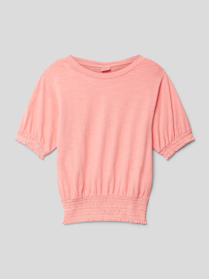 T-Shirt mit elastischen Abschlüssen in lachs