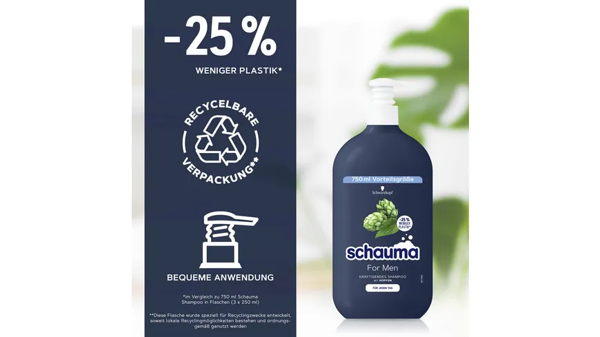 SCHAUMA Shampoo For Men 750ml 750 ml