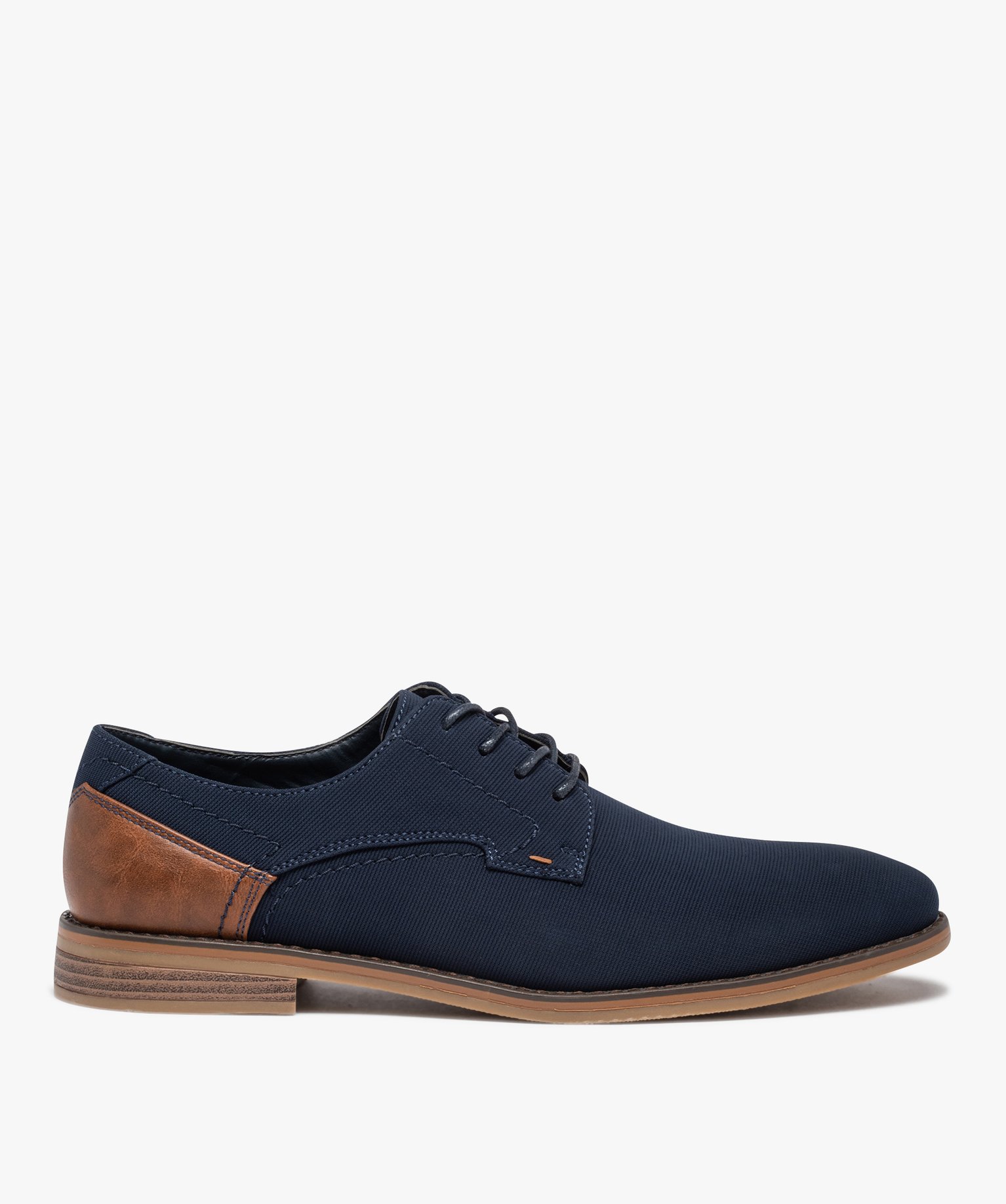 Derbies homme dessus textile uni marine | GEMO