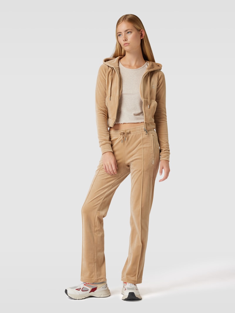 Sweatjacke mit Ziersteinbesatz Modell 'MADISON' in beige