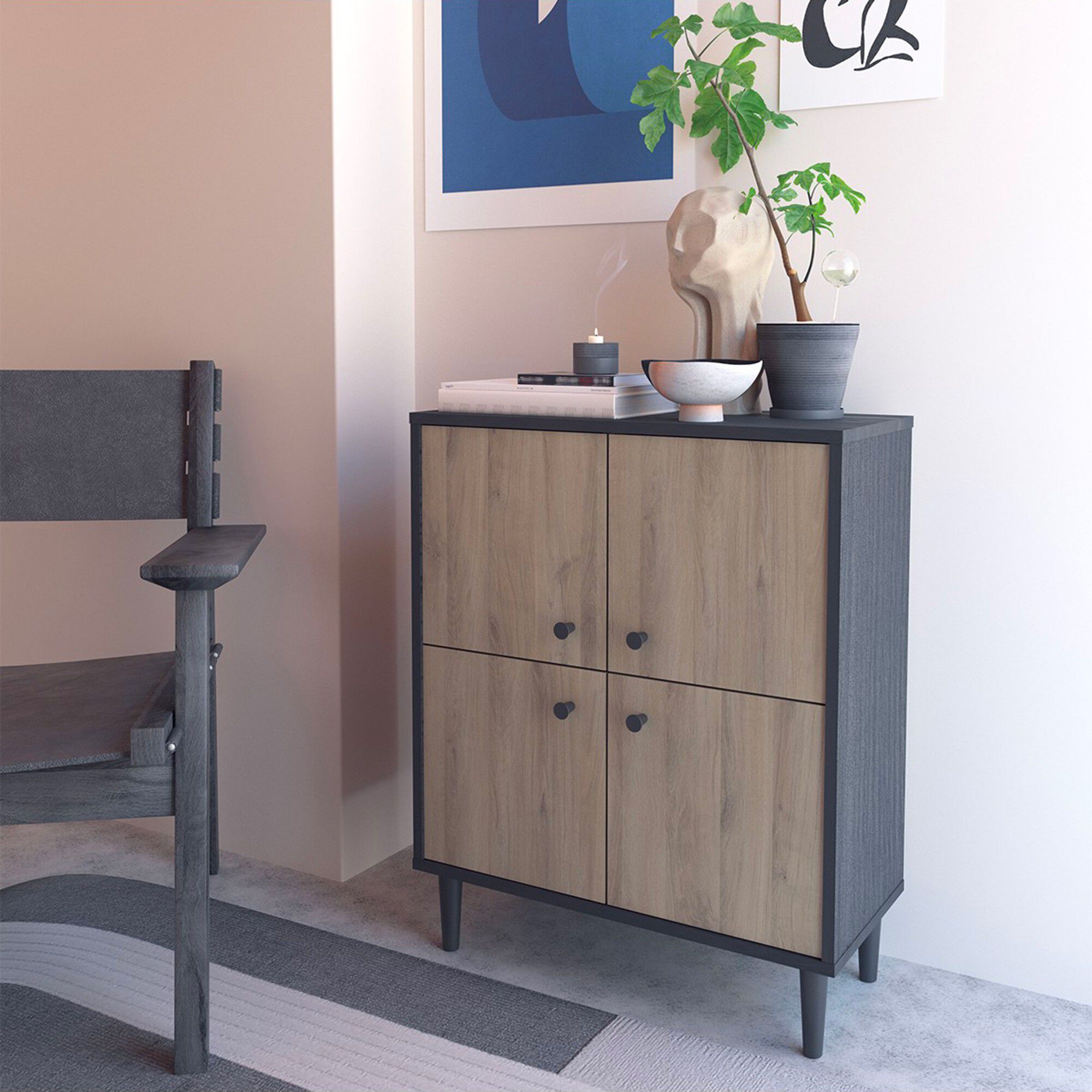Buffet HAMFIELD 4 portes – 2 coloris