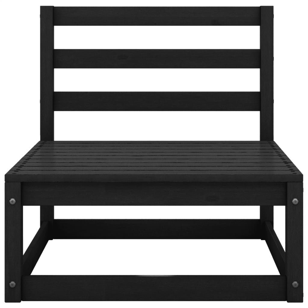 vidaXL Loungesofa Outdoor-Sofa 4-Sitzer Schwarz Massivholz Kiefer, 1 Teile