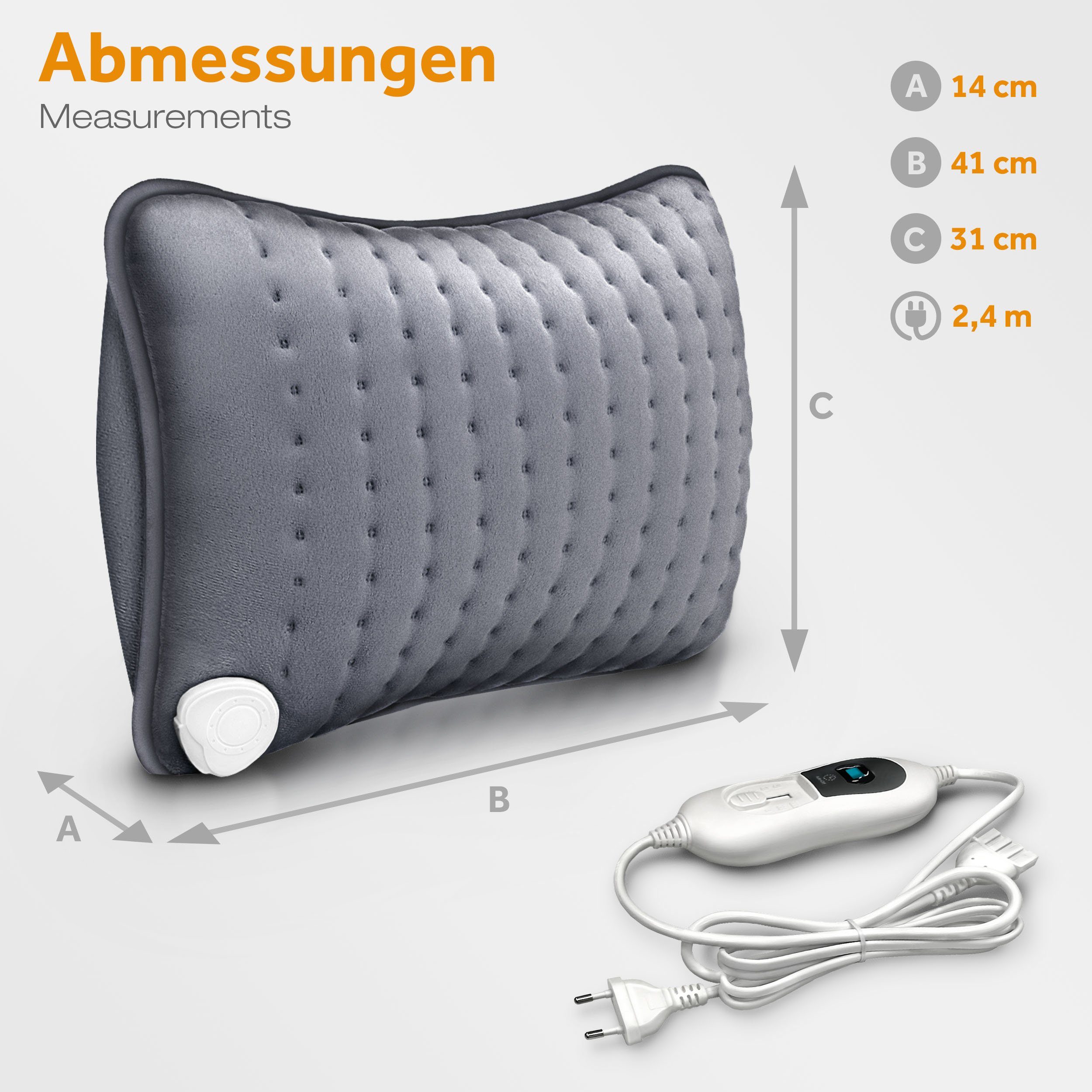sinnlein Heizkissen Heizkissen elektrisch Wärmekissen mit Füllung, Schulter, Nacken und Rücken, 3 Temperaturstufen & Abschaltautomatik