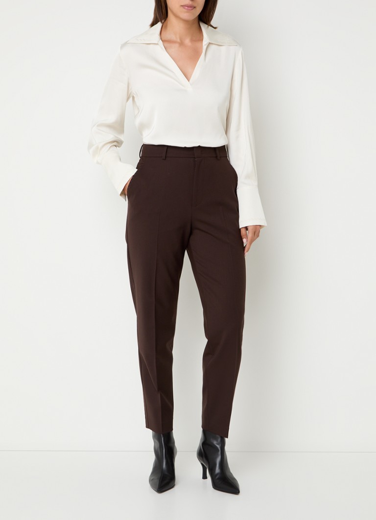 Pantalon Vanilia taille haute coupe fuselée en mélange de laine vierge