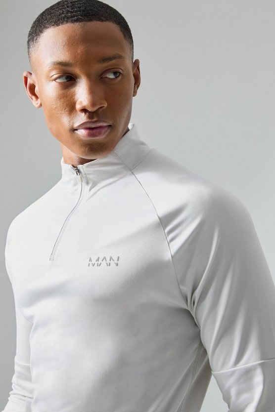 Man Active Raglan Trainingsoberteil mit 1/4 Reißverschluss