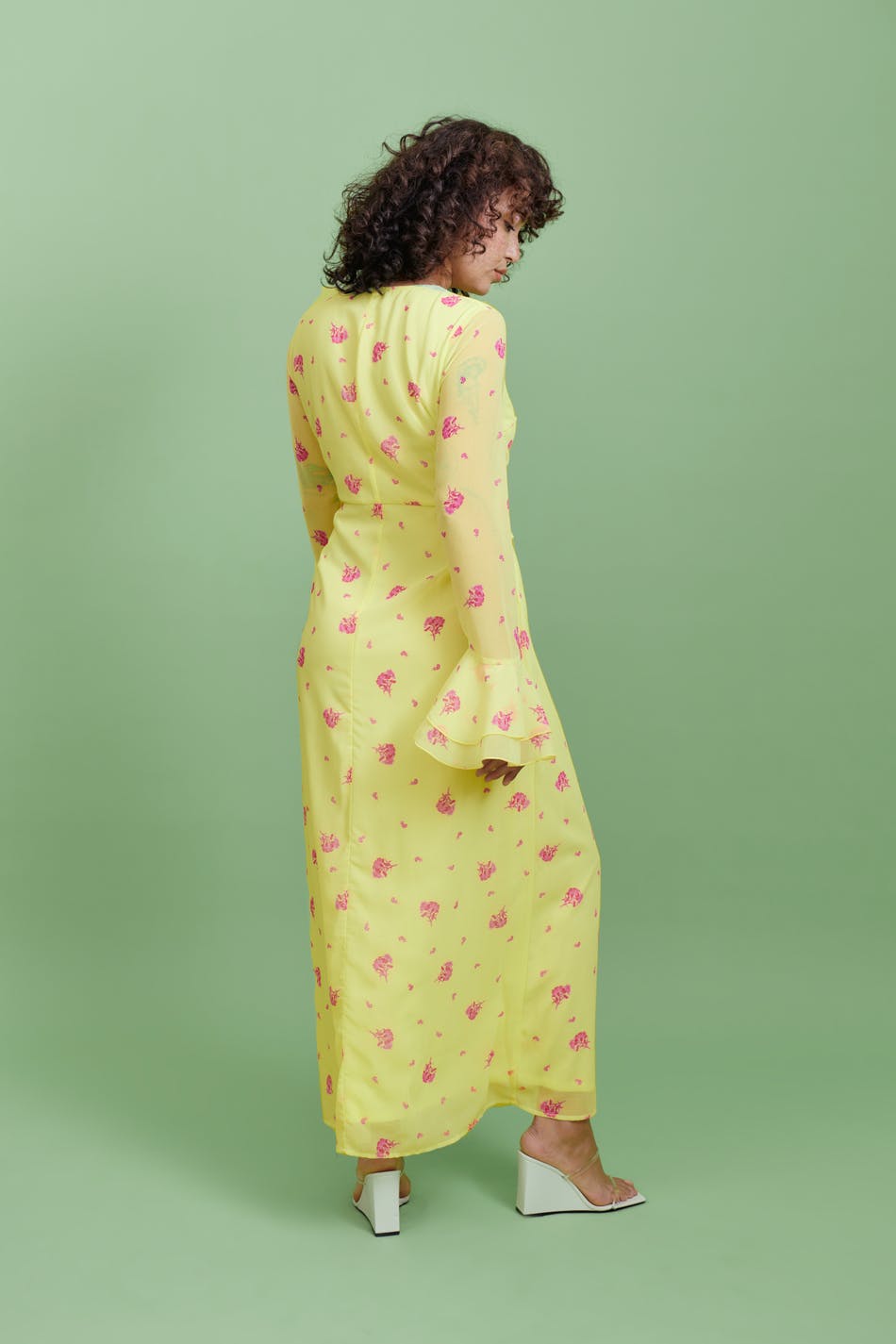 Chiffon tie front maxi dress