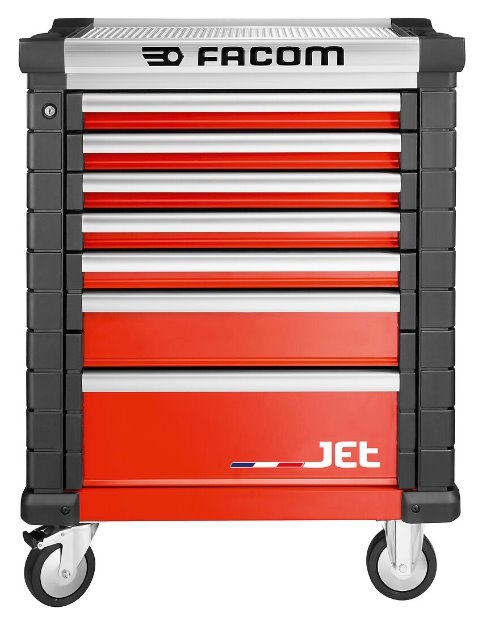 Carrello portautensili Facom JET.7M3A a 7 cassetti, colore rosso, marca M3.
