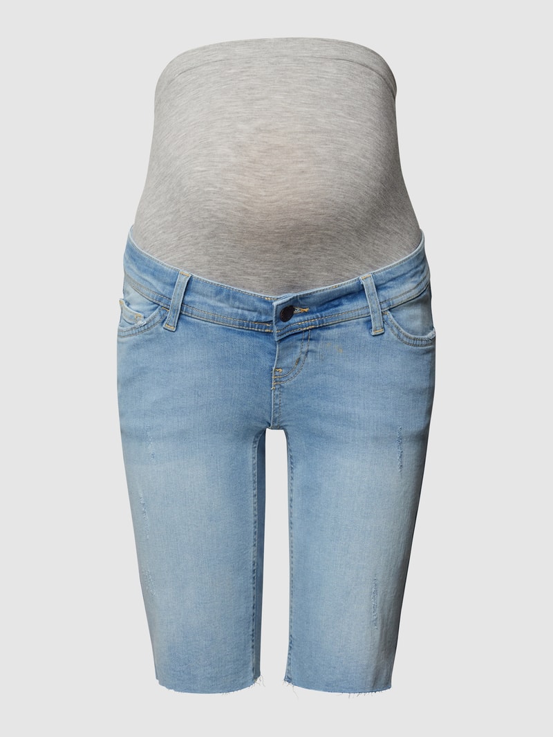 Umstands-Jeansshorts im Used-Look in hellblau meliert