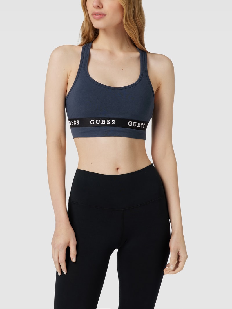 Bustier mit Label-Detail Modell 'ALINE' in dunkelblau