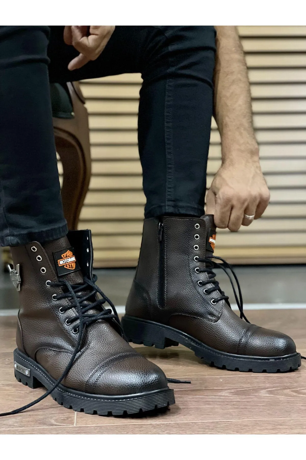 MUGGO  M856 Unisex-Schnürstiefel aus garantiert haltbarem, flexiblem Gummi für den Winter, wasser- und kältebeständig