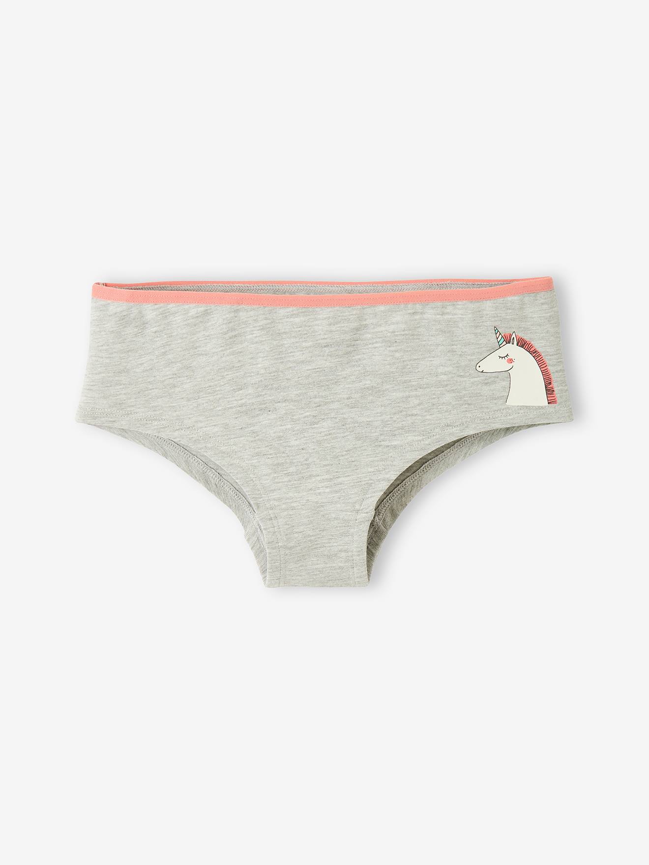 Vertbaudet 5er-Pack Mädchen Shortys, Einhorn - rosa bedruckt