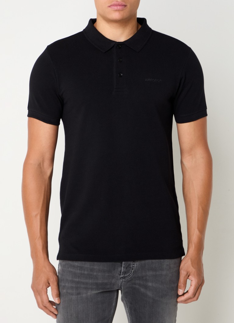 Polo Airforce de corte regular, confeccionada em algodão orgânico com logotipo.
