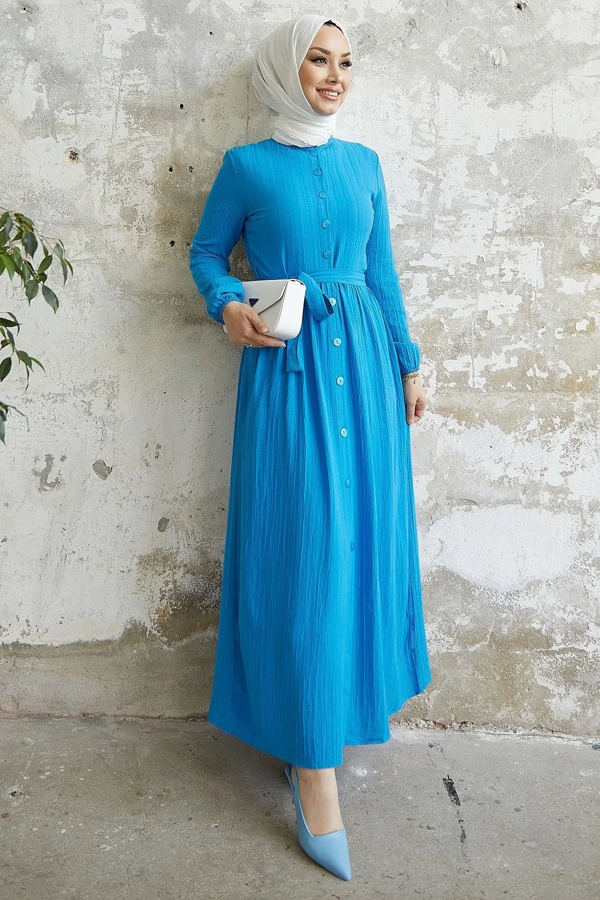 InStyle  Lemina-Kleid mit Gürtel – Blau