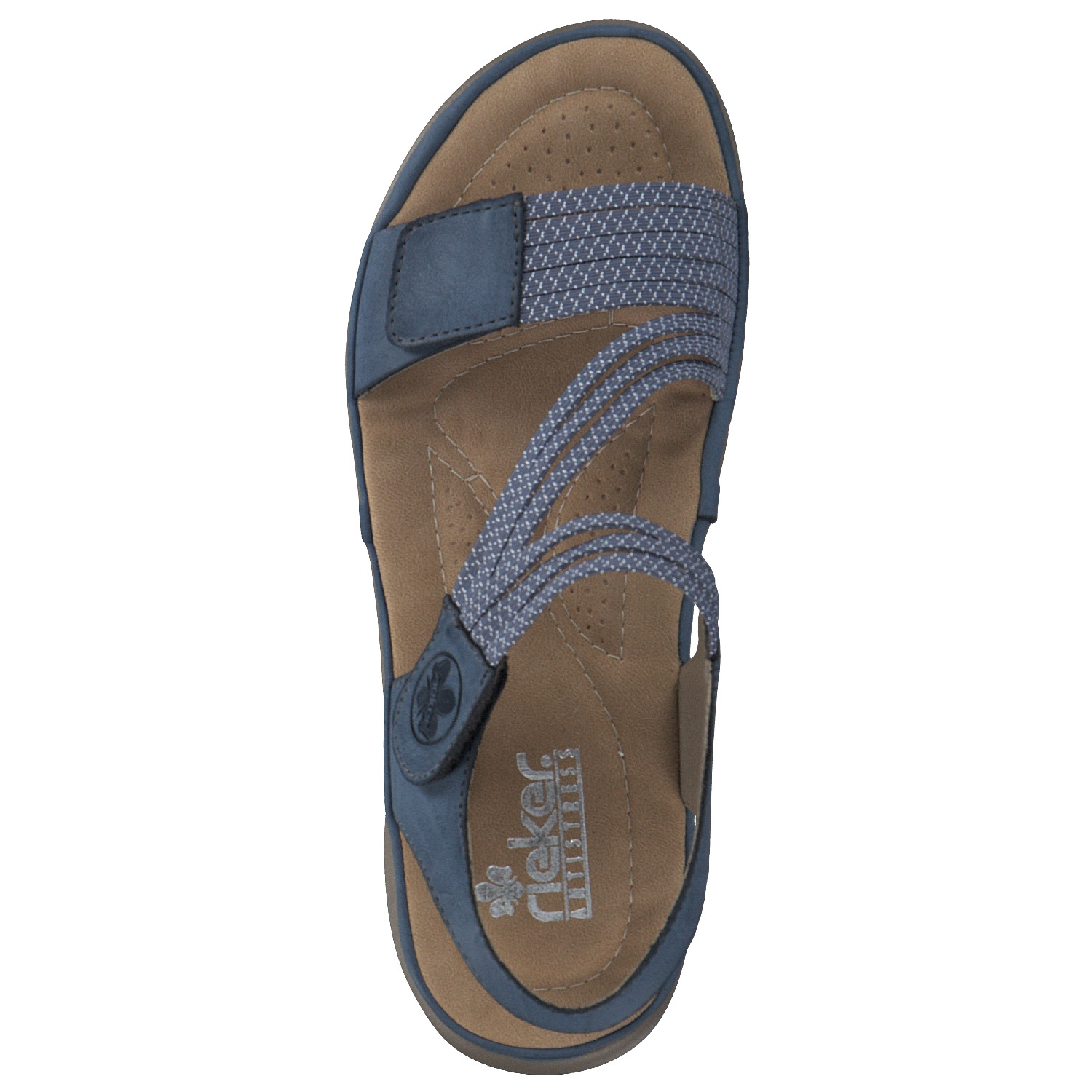 Rieker 64870, Keilsandaletten, Damen, royal/jeans-weiss
