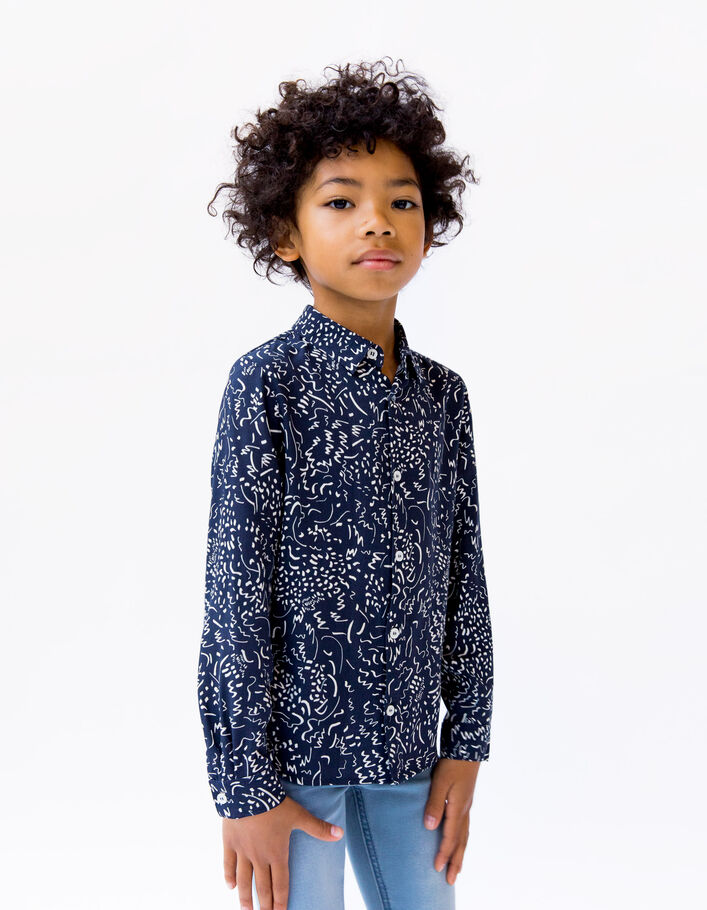 Chemise marine LENZING™ ECOVERO™ imprimé graffiti garçon