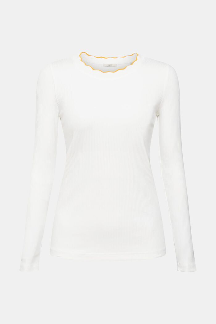 Geripptes Longsleeve, Stretch-Cotton