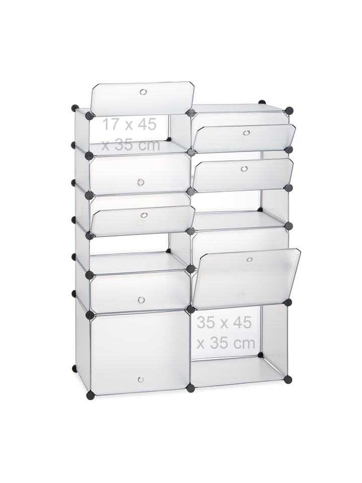 relaxdays Schuhregal in Transparent - (B)94 x (H)125 x (T)37 cm günstig kaufen onesize