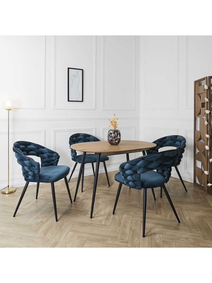 Rétro Chic Esszimmerstuhl ''Sawyer'' in Petrol - (B)63 x (H)83 x (T)54 cm günstig kaufen onesize