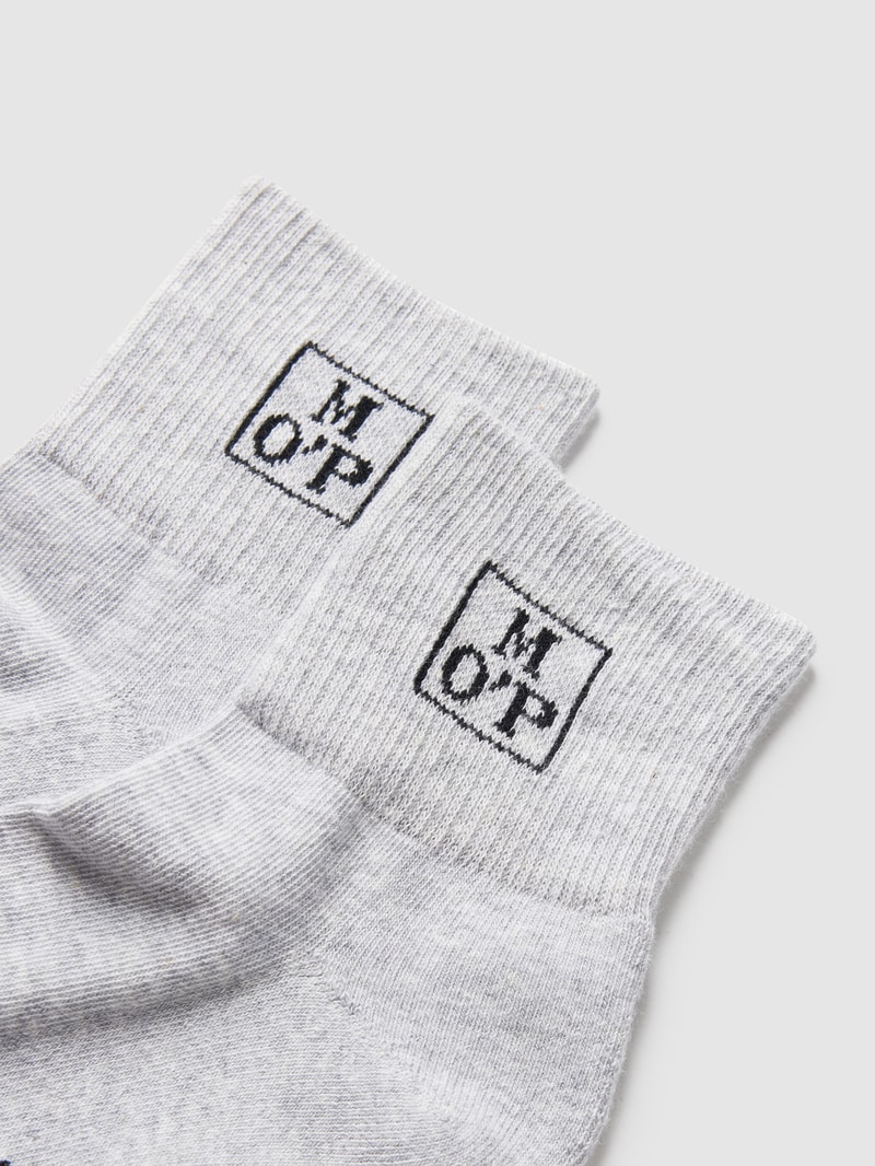 Socken mit Label-Detail im 2er-Pack Modell 'Maxi' in hellgrau meliert