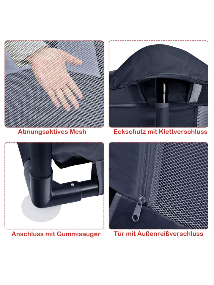 COSTWAY Laufgitter 120 x 190cm in Anthrazit günstig kaufen onesize
