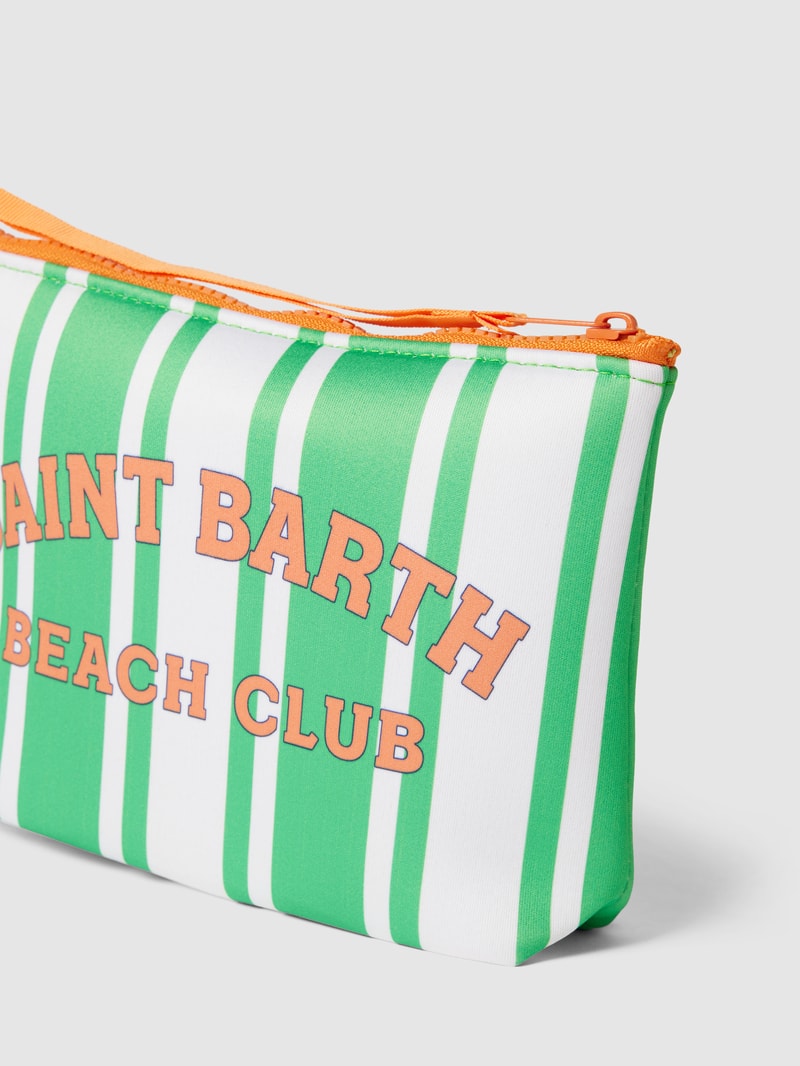 Kulturtasche mit Allover-Muster Modell 'ALINE SPONGE' in grün