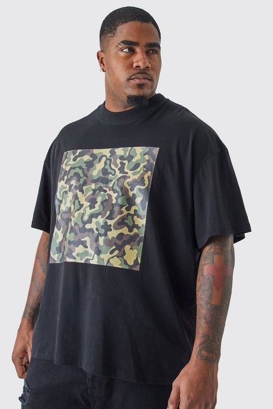 Plus Oversize T-Shirt mit Camouflage-Print