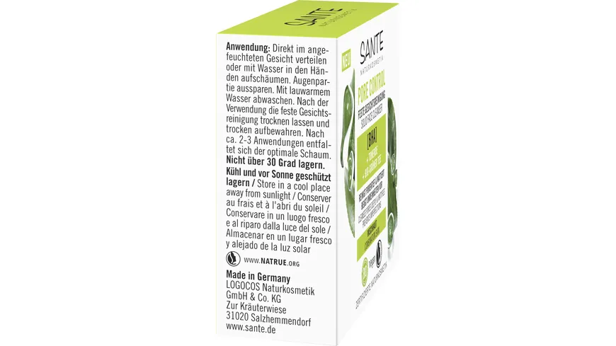 SANTE Pore Control Gesichtsreinigung Fest 60 g