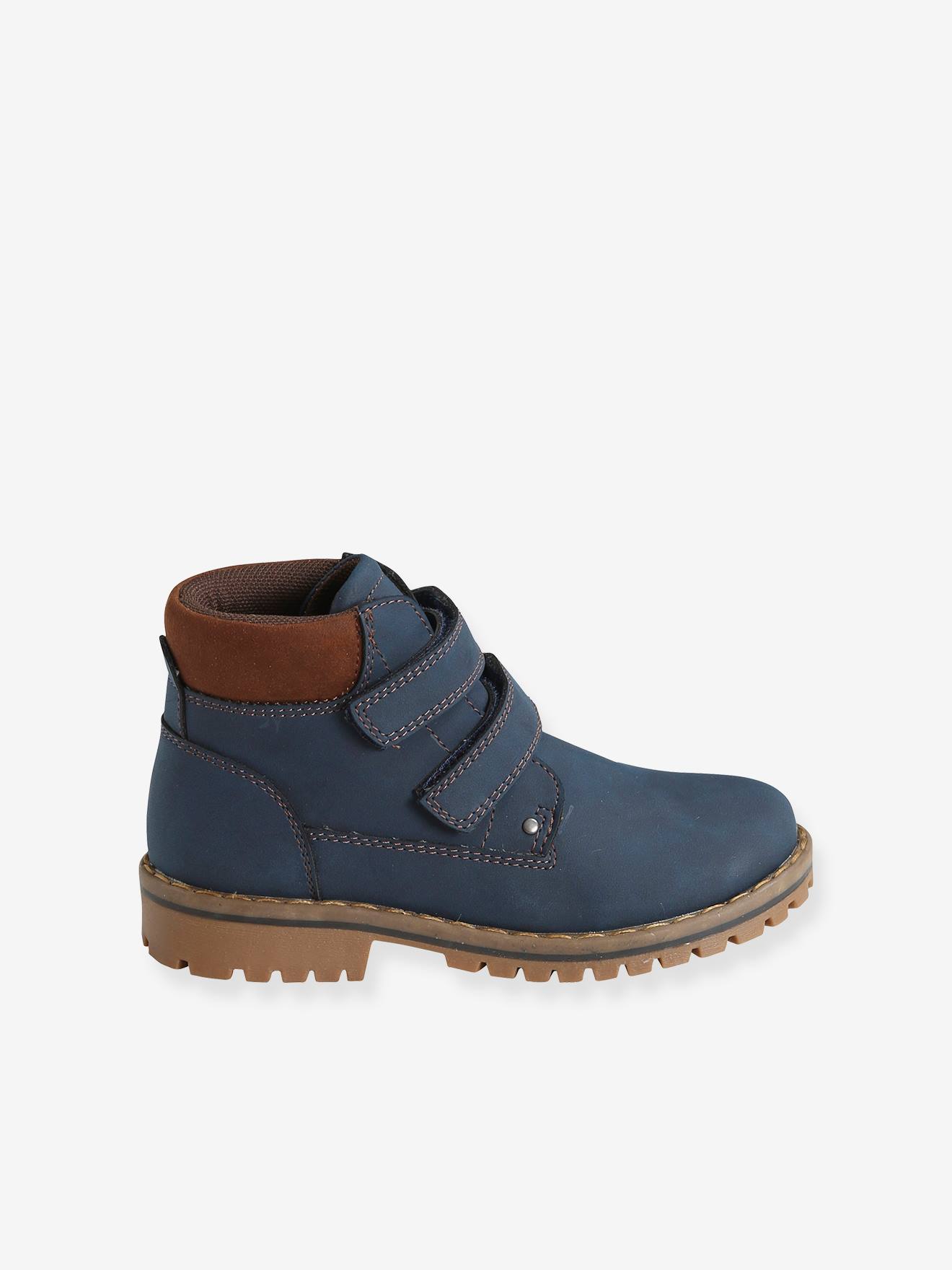Bottines montantes scratchées garçon marine grisé