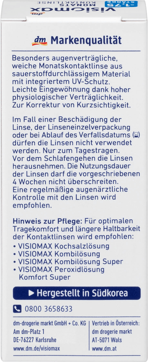 Monatslinse Dioptrie -1,75, 1 St