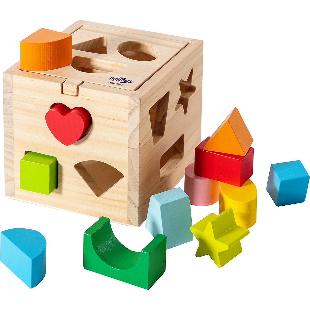 Holzsteckwürfel bunt, 12-tlg.