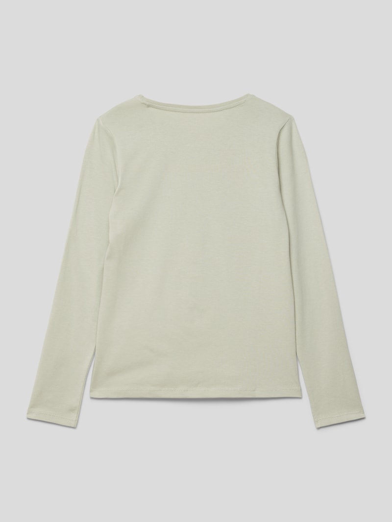 Longsleeve aus Baumwolle mit Label-Detail in schilf