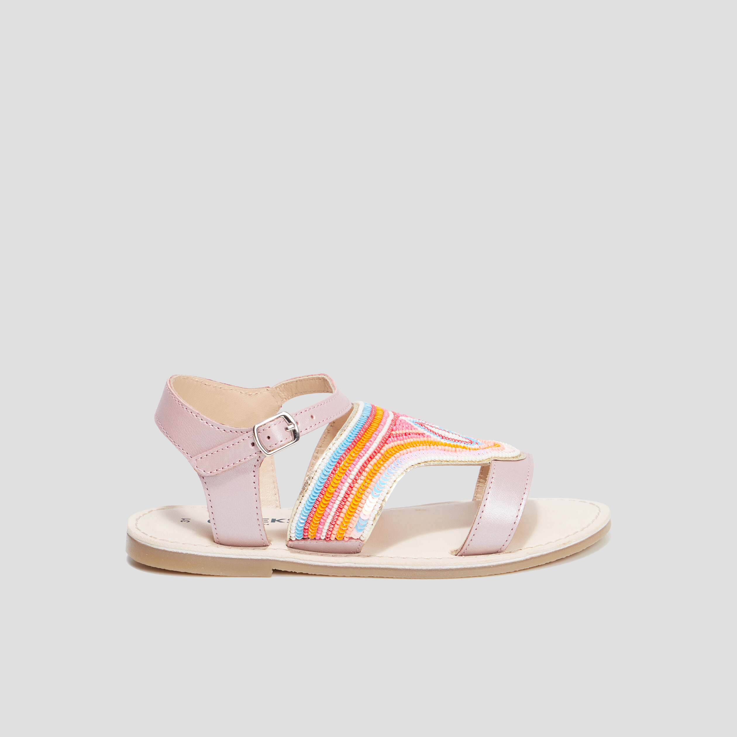 Sandales avec perles Creeks rose fille | La Halle
