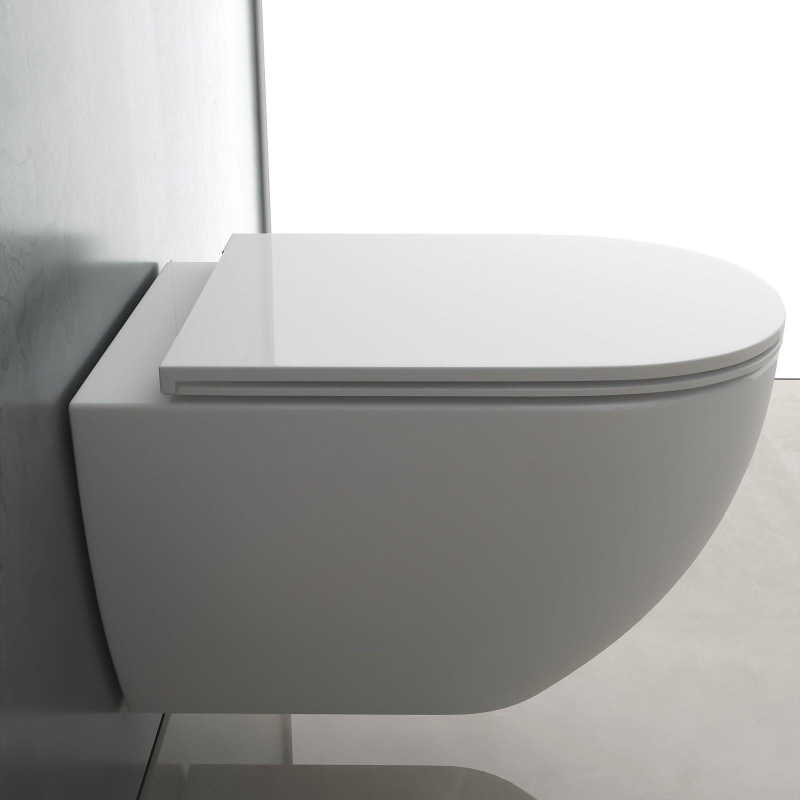 Alpenberger Dusch-WC - Bidet WC - Spülrandloses WC mit Nano Beschichtung, Wandmontage, Abgang Waagerecht, Toilette Komplett-Set, Hänge WC - Taharet WC mit WC Deckel Softclose - Made in Europa